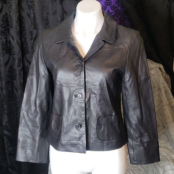 EXCELLED PETITIE LEATHER JACKET - Picture 3 of 5